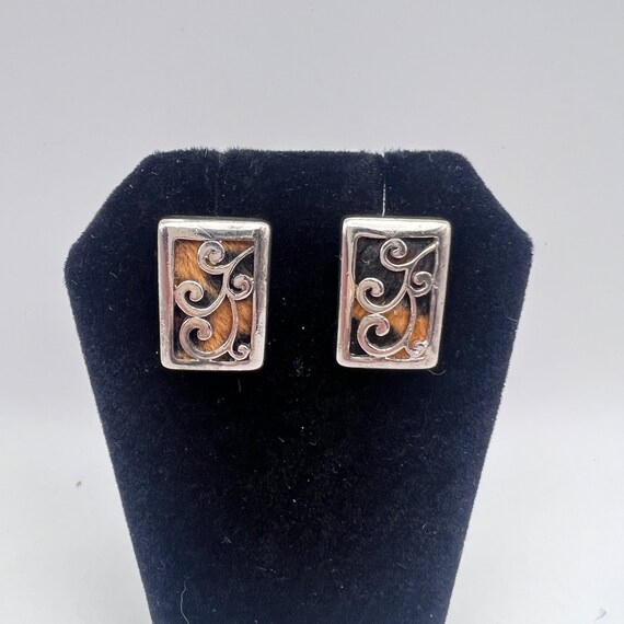 Vintage Rectangular Earrings for Pierced Ears - image 2