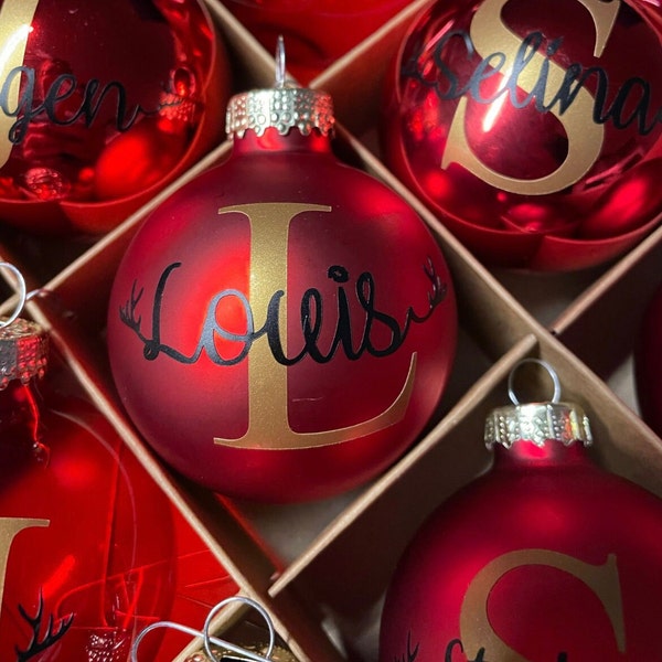 Christbaumkugeln personalisiert 6cm, Geschenkidee, Weihnachten, Weihnachtskugel Namen, Baumkugel personalisiert