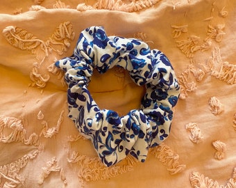 Blue Vintage Scrunchie