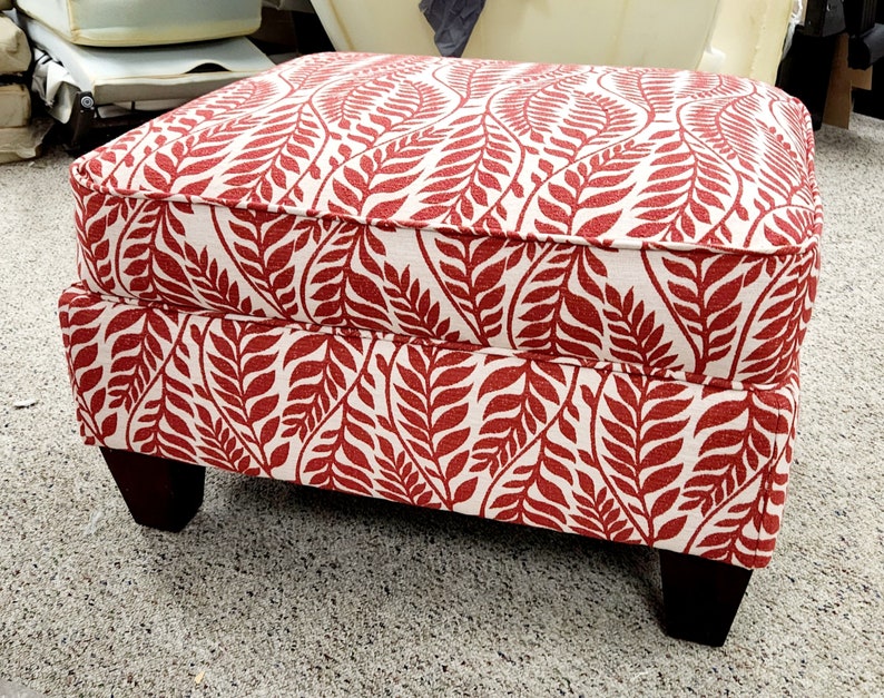 Ottoman Slipcover Upholstery Slip Cover Custom Recover Made to Fit