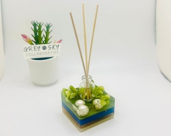 Handmade Layers of Earth Scented Oil Diffuser | Epoxy Resin Reed Diffuser