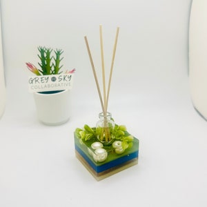 Layers of Earth Mini Scented Oil Diffuser | Epoxy Resin Reed Diffuser | Unique Scented Oil Diffuser | Layered Reed Diffuser | Resin Diffuser