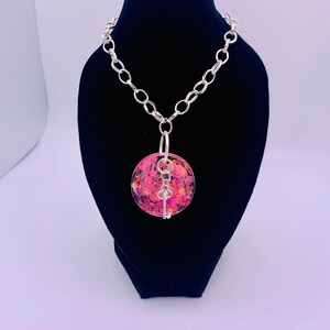 Pink Confetti Choker Necklace | Pink confetti epoxy resin necklace | Pink handmade necklace | Epoxy resin pink jewelry |