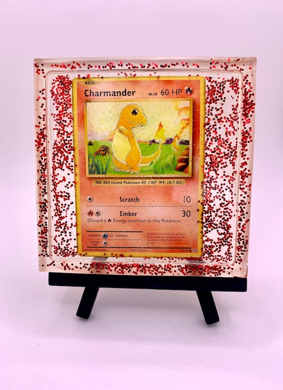 Charmander Pokmon Card Coaster | Glitter Epoxy Resin Mini Tray - Etsy Charmander Pokmon Card Coaster | Glitter Epoxy Resin Mini Tray - Etsy