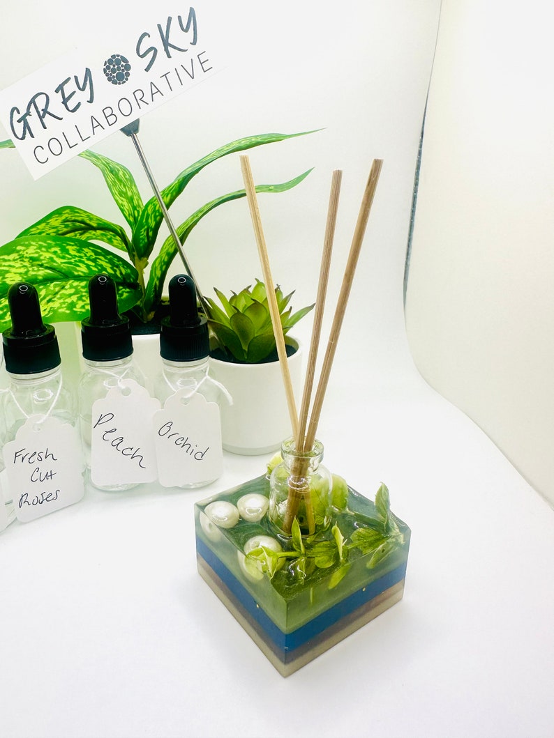 Layers of Earth Mini Scented Oil Diffuser Epoxy Resin Reed Etsy