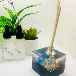 Immersed Flowerbed Mini Scented Oil Diffuser | Epoxy Resin Reed ...