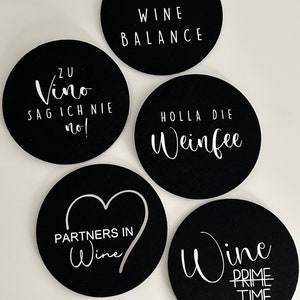 Wijnvilt onderzetters | Tafeldecoratie | Verjaardagscadeau | Housewarming cadeau | Souvenir | Klein geschenk | Wijndrinkers, wijncadeau voor vrienden
