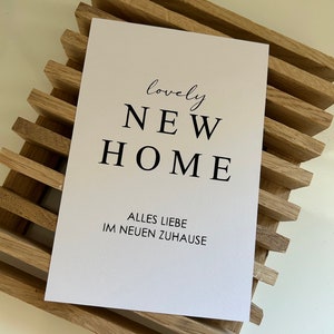 Glückwunschkarte / Grußkarte / Postkarte Einzug, New Home, Umzug, Einweihung, Einzugsgeschenk, neues Zuhause, Klappkarte