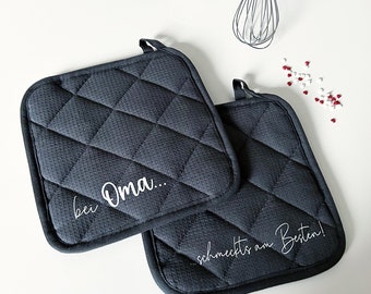 Personalisierte Topflappen Set, Oma Geschenk, Mama Geschenk Muttertag Muttertagsgeschenk, Bester Koch, Einzug Geschenk Kochgeschenk Vatertag