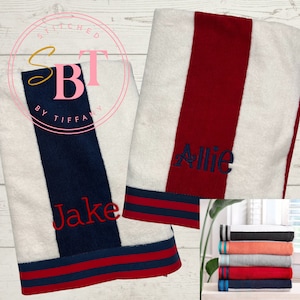 Custom Embroidered Monogrammed Beach Towel, Personalized Beach Towel, Graduation Gift, Bachlorette  Party, Bridesmaid, Birthday Gift