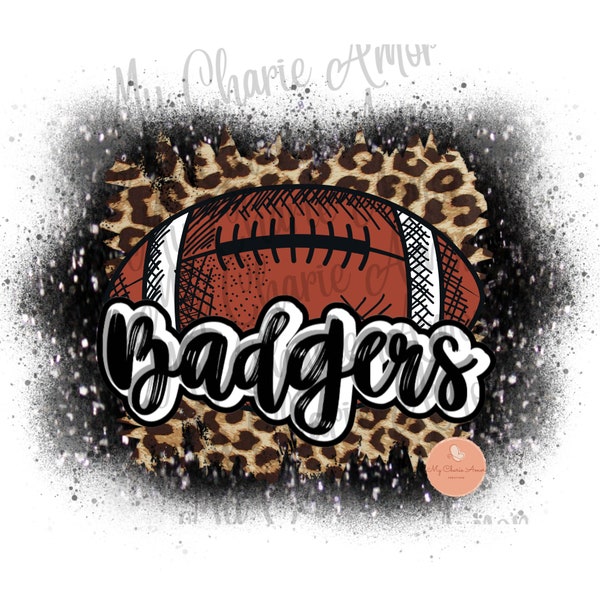 Badgers Png, Badgers Football, Team, Sublimation, Cheetah print, Glitter, Black, White, Digital design,Sublimation design, PNG, DTG printing