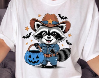 Spooky Raccoon Halloween PNG: Retro Ghost Clipart design png