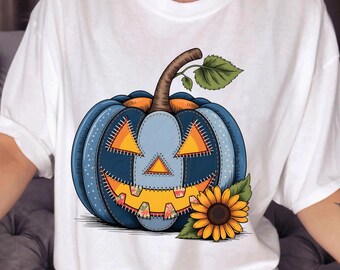 Retro Halloween Ghost PNG Bundle: Denim, Patchwork, Coquette Clipart (Digital Download