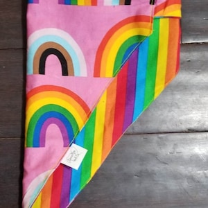 Reversible PRIDE Rainbow Dog Bandana  - Scrunchie Bandana- Bandana Scrunchies Collection