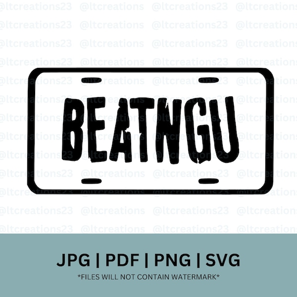 Horror SVG File | BEATNGU License Plate | Jeepers Creepers | Horror Decal