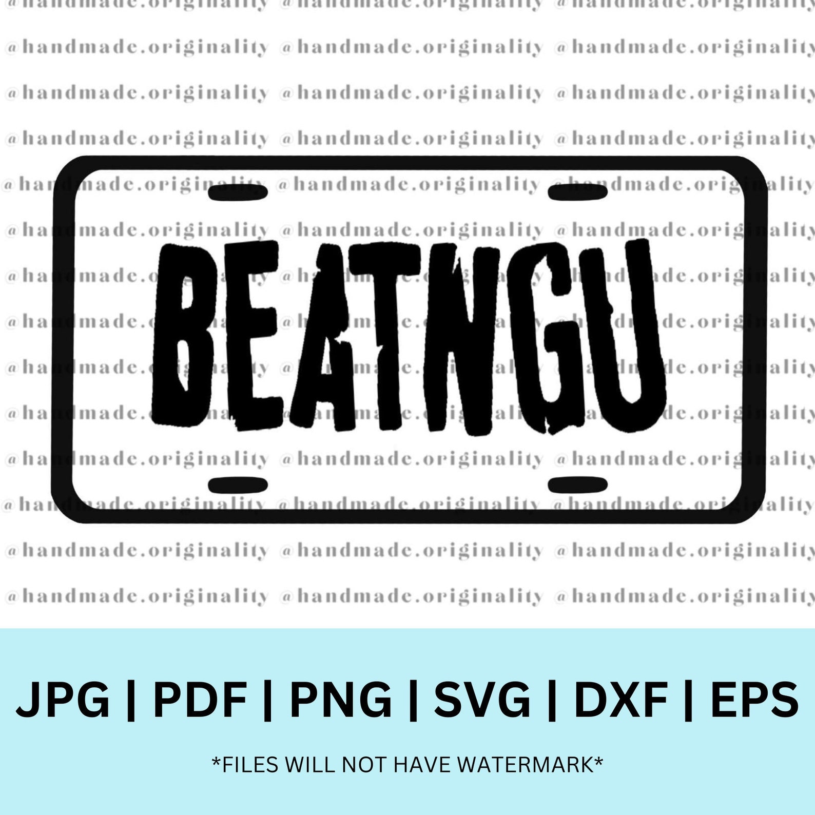 Horror SVG File BEATNGU License Plate Jeepers Creepers Etsy