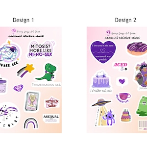 Asexual Sticker Sheets | Asexuality Ace | LGBTQ+ Stickers | Ace Pride |