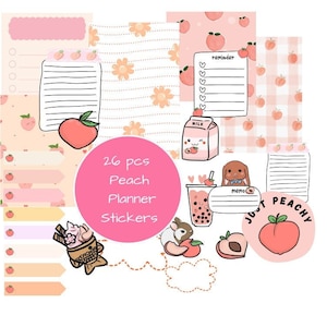 Peach Planner 26 pcs Sticker Pack | Planner Bullet Journal Aesthetic Stickers