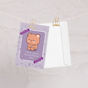 Carte de voeux de soutien, câlins d'ours