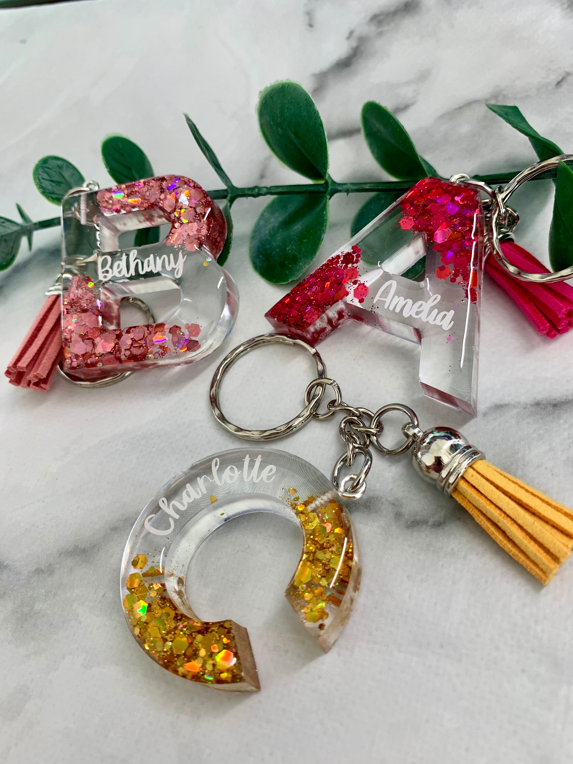 Key Rings With Initials Personalised Name Initial Keyring Keychain // Custom Made, Personalised ...