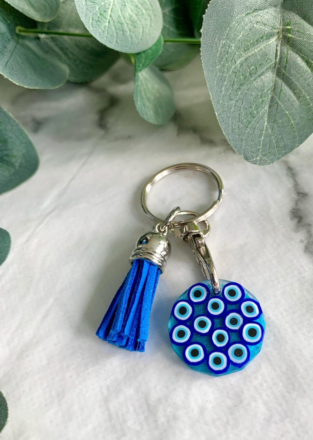 Blue Evil Eye Resin Trolley Token // Protection, Locker Coin, Good Luck ...