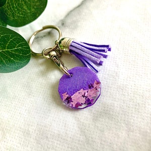 Purple Butterfly Resin Trolley Token with keyring clip  // Trolley coin, Shopping, gym locker coin