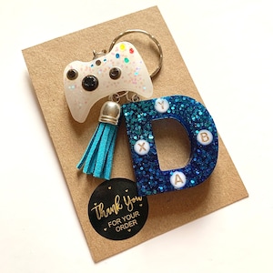 Controller themed personalised keyring/keychain // gamer gift, gaming present, gift for him, console controller