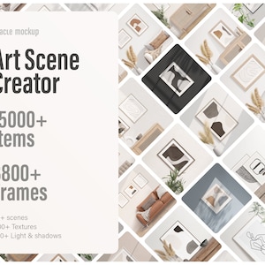 Frame Mockup Giga Bundle, Art Mockup Scene Creator, Interior Mockup Creator, Art Mockup Kit, Editable Frames And Scenes