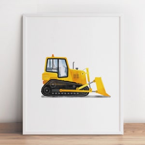 Vertical Set of 6 Vehicle Prints, Construction Wall Art, Transportation Nursery, Kids Gallery Wall Set, Truck Wall Art, Nursery Truck Prints image 3