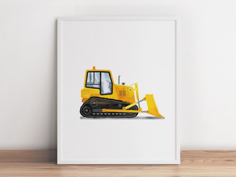 Vertical Set of 6 Vehicle Prints, Construction Wall Art, Transportation Nursery, Kids Gallery Wall Set, Truck Wall Art, Nursery Truck Prints image 3