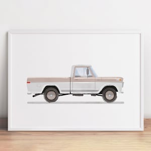 Pickup Truck Print, Classic Car Print, Beige Truck Wall Art, Truck Print, Vehicle Print, Transportation Decor,Farmhouse Printable