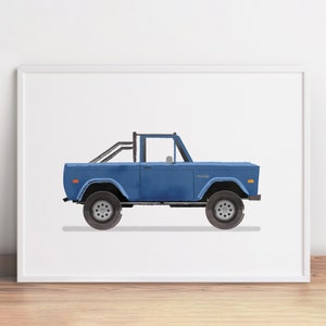 Vintage Truck Print, Navy Blue Car Wall Art, Vehicle Printable, Toddler Room Decor, Wall Art, Kids Room Poster, Transportation Print