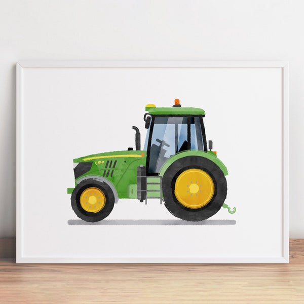 Tractor Print, Construction Prints, Vehicle Wall Decor, Farm Art, Transportation Wall Art, Nursery Car Posters, Transportation Printable,