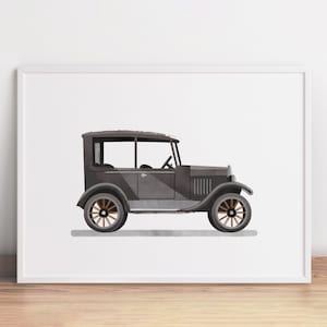 Retro Car Print, Automobile Decor, Nursery Printable, Printable Vehicle, Boy Room Decor, Classic Retro Poster, Vintage Car Art