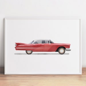 Impresión de coche clásico, decoración de transporte, imprimible para habitación infantil, vehículo imprimible, decoración de habitación de niño y niña, póster retro clásico, arte de coches clásicos