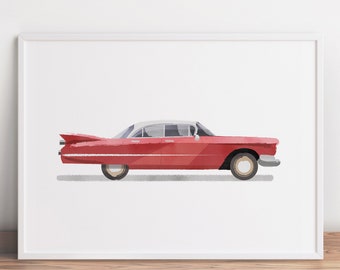 Black Classic Car Printable, Transportation Wall Art (digital