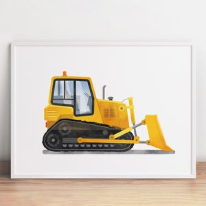 Dozer Print, Bulldozer Wall Art, Toddler Truck Printable, Nursery Print, Vehicle Wall Art, Boy Room Decor, Transportation Artwork Poster
