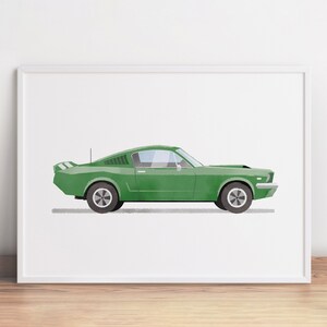 Retro Sports Car Print, Automobile Wall Art, Muscle Car Poster, Kids Room Wall Art, Vehicle Prints, Boys Room Decor, Watercolor Car Art
