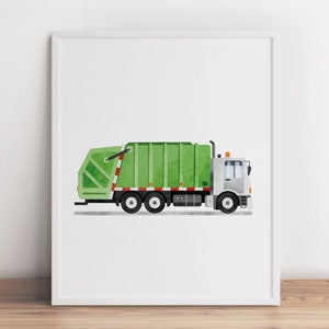 Vertical Set of 6 Vehicle Prints, Construction Wall Art, Transportation Nursery, Kids Gallery Wall Set, Truck Wall Art, Nursery Truck Prints image 6