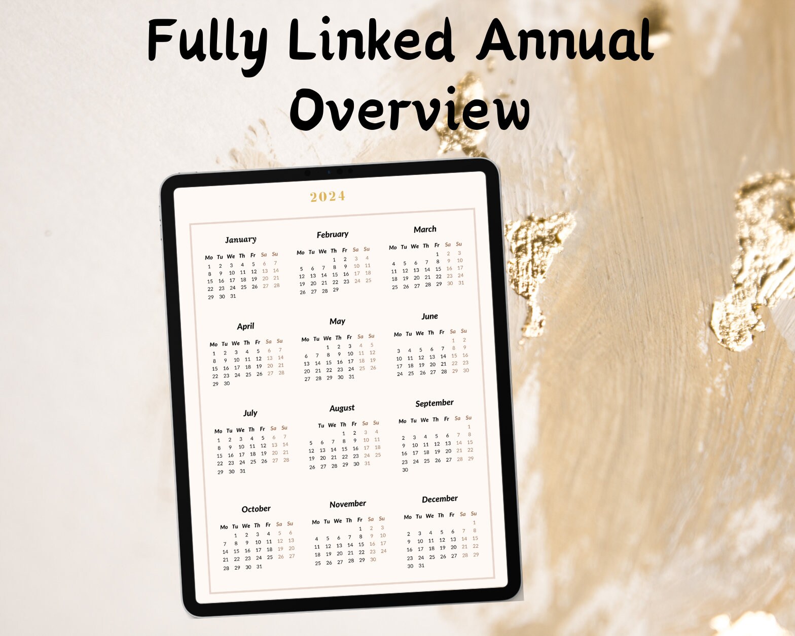 2024 Digital Planner Minimalist Daily Weekly and Monthly Planner Dated ...