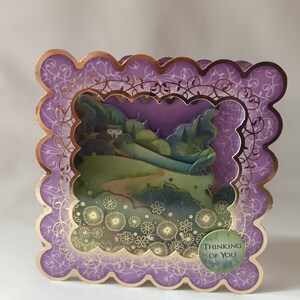 Layered Scenery Shadow Box: Gold Detail, Sentiment Topper