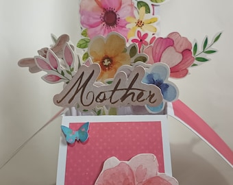 Floral mothers day exploding box card
