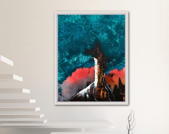 Abstract Tree Art Print, Living Room Decor, Blooming Green Tree Nature Poster, Tree Lover Gift, Abstract Trees Wall Art Multiple Sizes