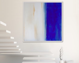 Sophisticated Blue Art Print, Abstract Coastal Wall Decor, Modern Minimalist Blue Art Poster for Home, Contemporary Beach Art, Several Sizes