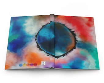 Hardcover Journal, Colorful Art Matte Lined Diary, Gratitude Journal, Travel Gift, Gift for Her, Circle Art Journal
