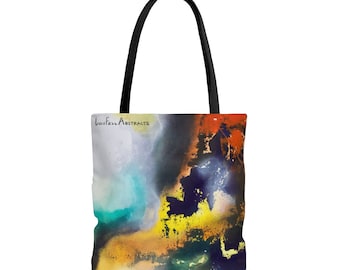 Vibrant Abstract Art Tote, Stylish Canvas Shopping Bag for Work or School, Colorful Reusable Travel Bag, Artsy Tote, Aesthetic Shopping Bag