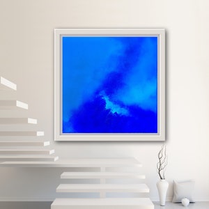 Arte de vibraciones costeras, impresión de arte abstracto azul, cartel del océano, decoración de la playa, arte de pared de la galería minimalista azul, arte costero, múltiples tamaños