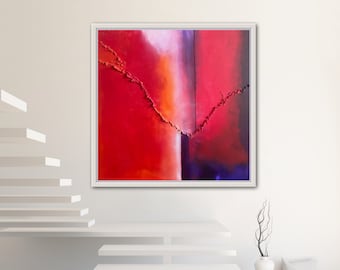Vibrant Red Abstract Print, Chic Home Decor, Contemporary Wall Art, Aesthetic Gallery, Stylish Wall Art Print, Trendy Art, Multiple Sizes