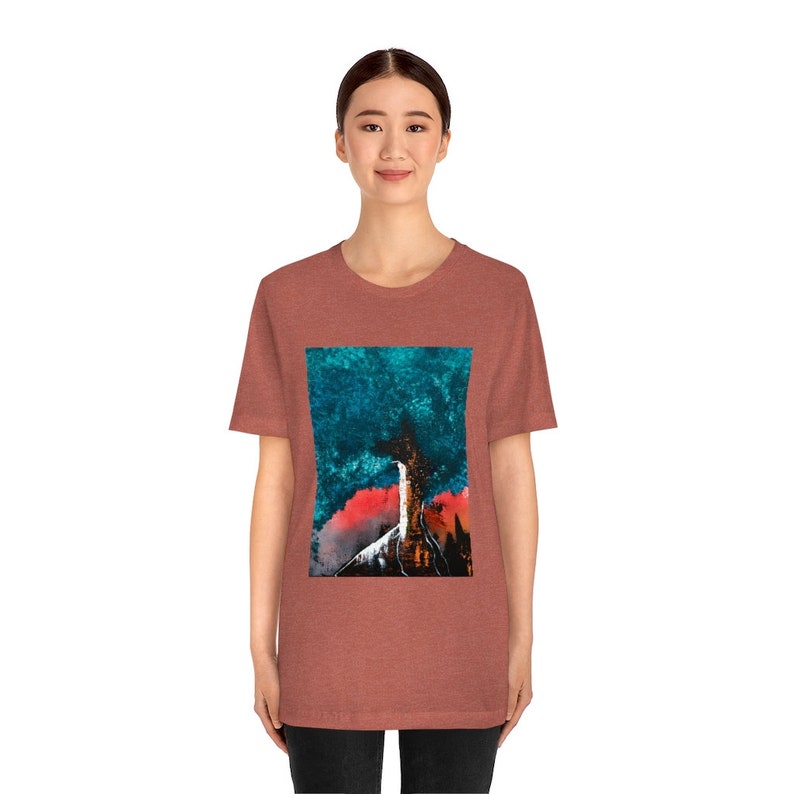 Tree Graphic Tees Unisex, Soft Cotton Tree Art Print Tshirt For Her, Tree of Life Shirt, Nature Themed T-Shirt, Multiple Sizes Available Heather Clay