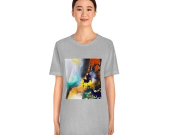 Unique Abstract Graphic Tee, Colorful Modern Design, Soft Cotton, Gift For Him and Her, Artist Inspired Graphic Unisex Tee, Multiple Sizes